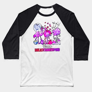 Flamingo Happy HalloThanksmas Funny Halloween Thanksgiving,happy hallowthanksmas Baseball T-Shirt